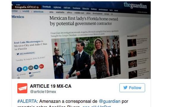 Colaborador de The Guardian da de baja cuenta en Twitter