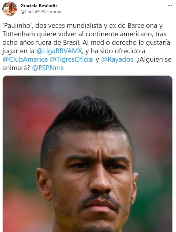 Paulinho fue ofrecido al Club América