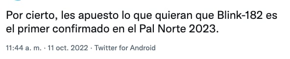 Rumor Blink-182 en Tecate Pal Norte 2023