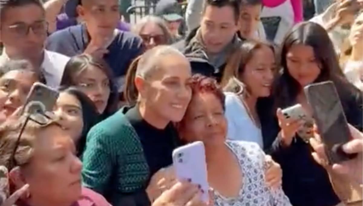 Claudia Sheinbaum en su recorrido de Palacio Nacional a la SEP