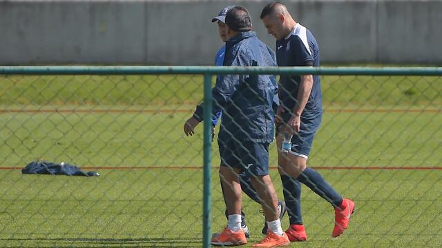 Aguilar no completó el entrenamiento de este martes