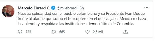 Tuit Marcelo Ebrard
