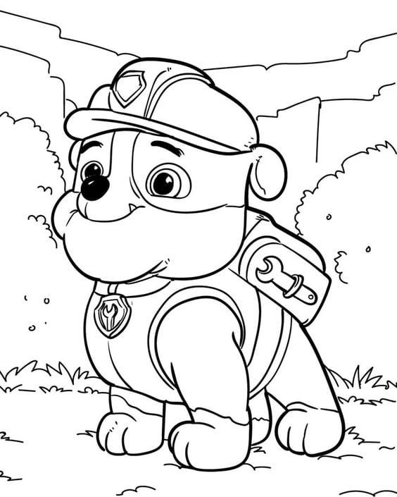 Dibujos de Rubble de Paw Patrol con temática del Día del Niño