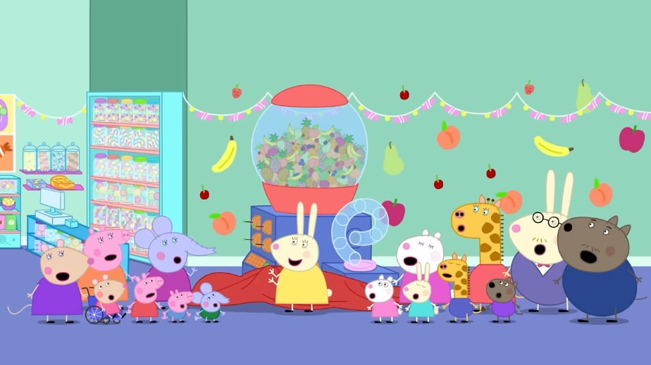 La máquina de dulces misteriosos de la Señorita Liebre: 30 minutos de Peppa Pig en YouTube y español por el Día de los Gusanos de Gomita