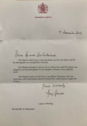 Carta de la reina Isabel II