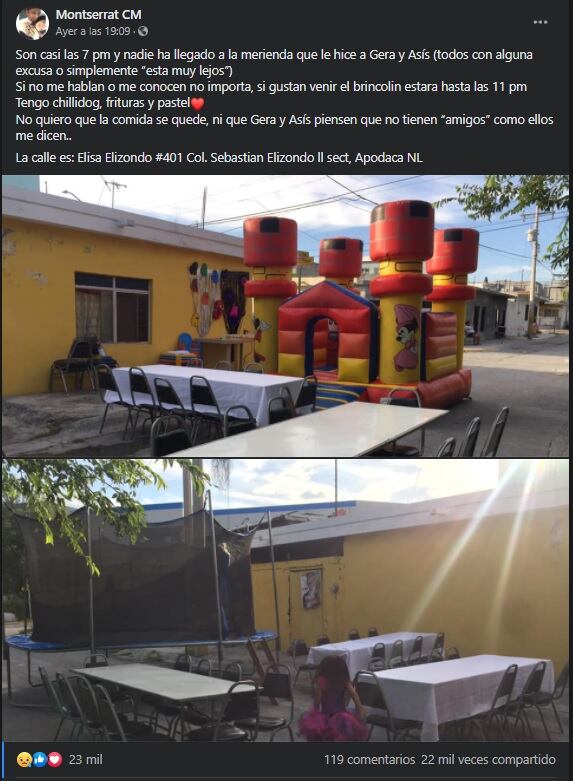 Una madre publicó en Facebook una invitación a la fiesta de sus hijos