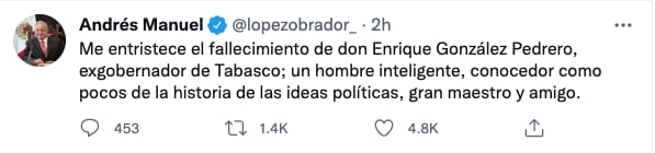 AMLO sobre Enrique González Pedrero