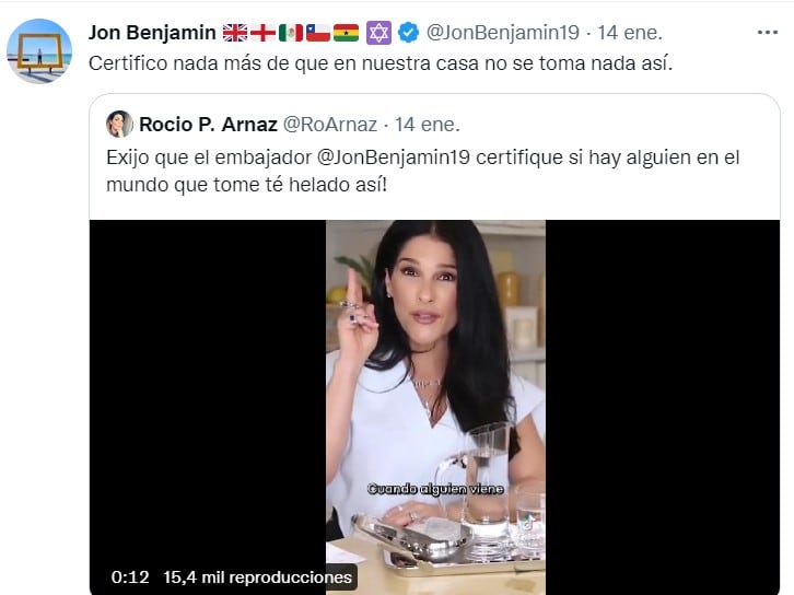 Tuit de Jon Benjamin, embajador de Reino Unido en México