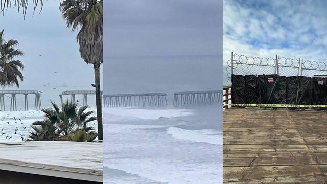 Colapsa parte del muelle de Rosarito