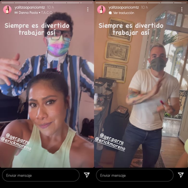 Yalitza Aparicio escucha a Danna Paola.