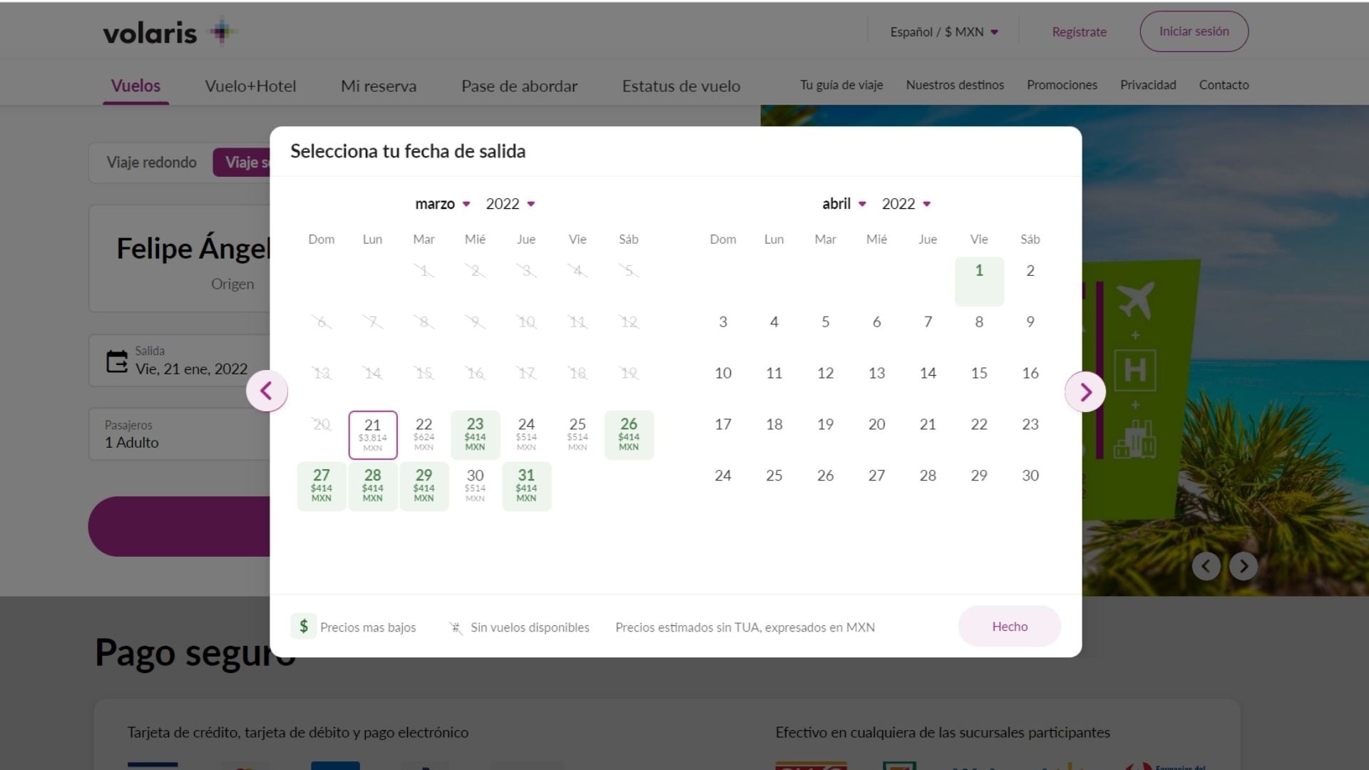 Precios de Volaris desde el AIFA