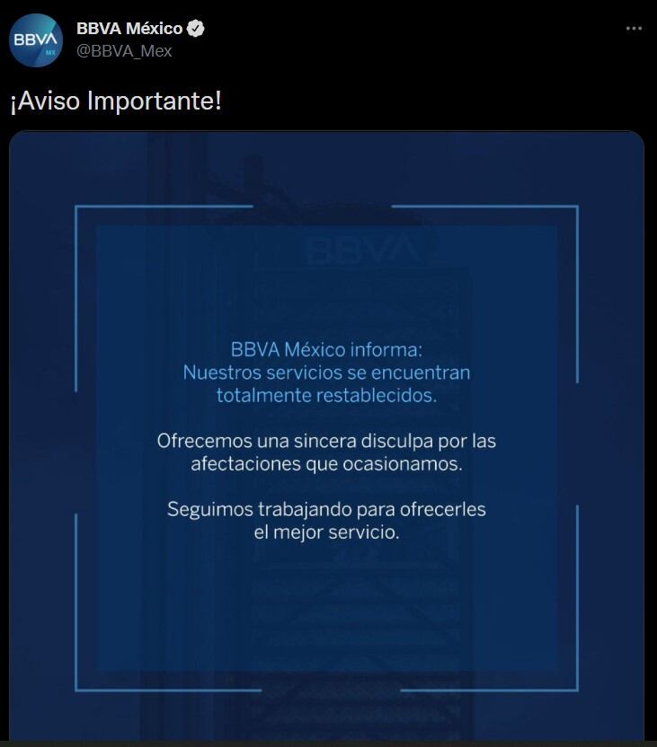 Mensaje BBVA