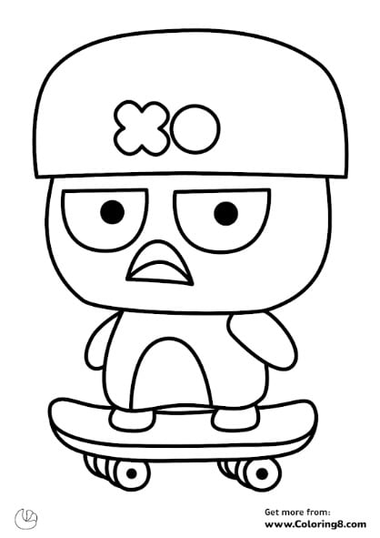 10 dibujos de Badtz-Maru para colorear del indiferente amigo de Hello Kitty y personaje de Sanrio
