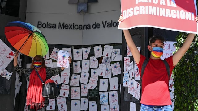 Protesta contra la discriminación de personas con VIH