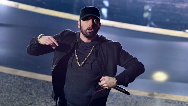 Eminem en el escenario de la 92 entrega del Oscar