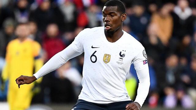 Pogba en un partido con la Selección de Francia
