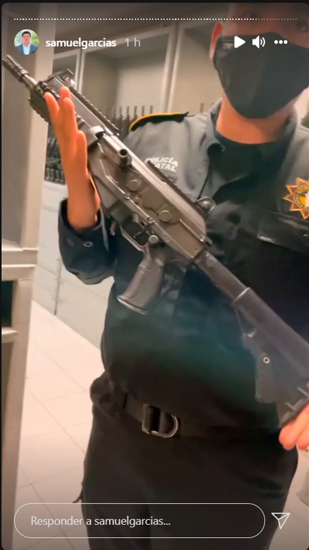 Captura de pantalla Instagram de Samuel García/nuevo armamento