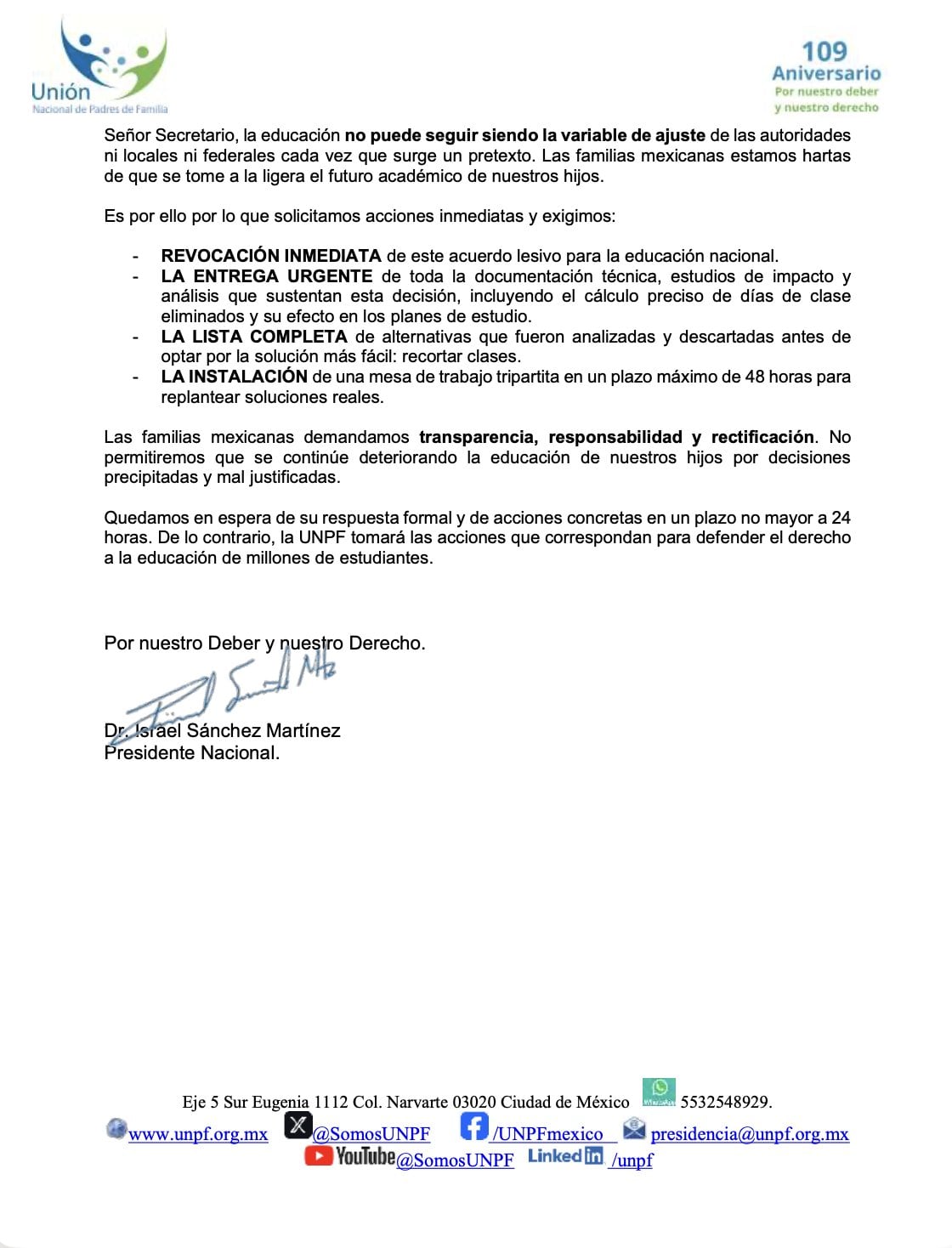 UNPF arremete contra Mario Delgado por recortar el calendario escolar