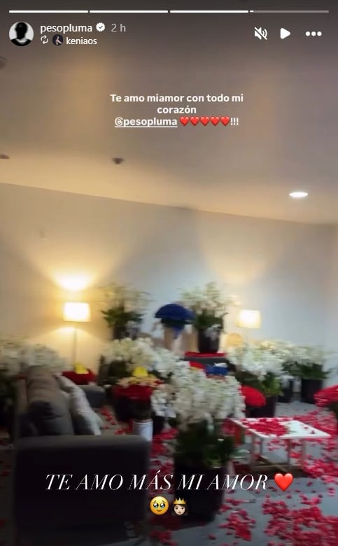 Así sorprendió Peso Pluma a Kenia Os tras concierto en CDMX