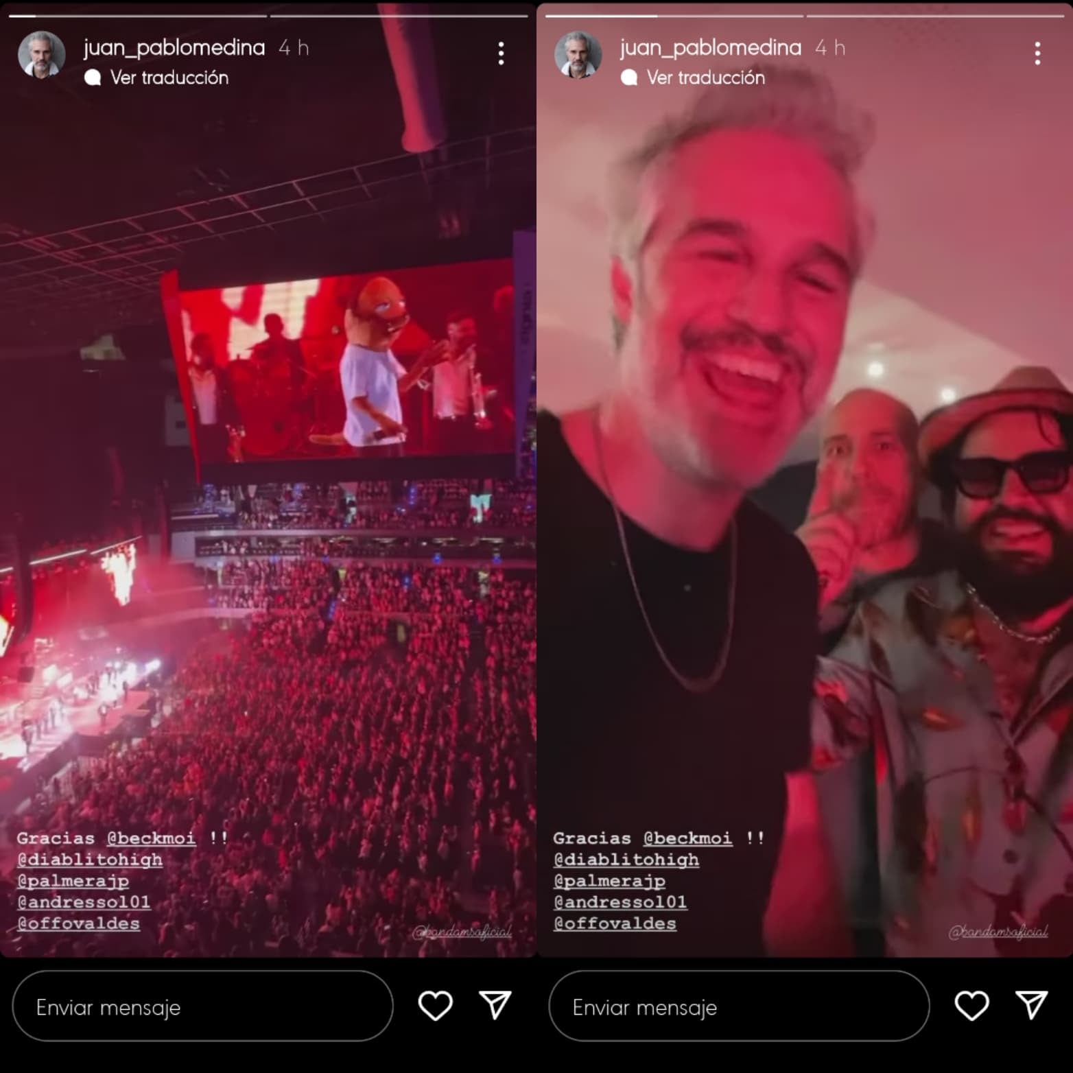 Juan Pablo Medina va a concierto de la Banda MS.