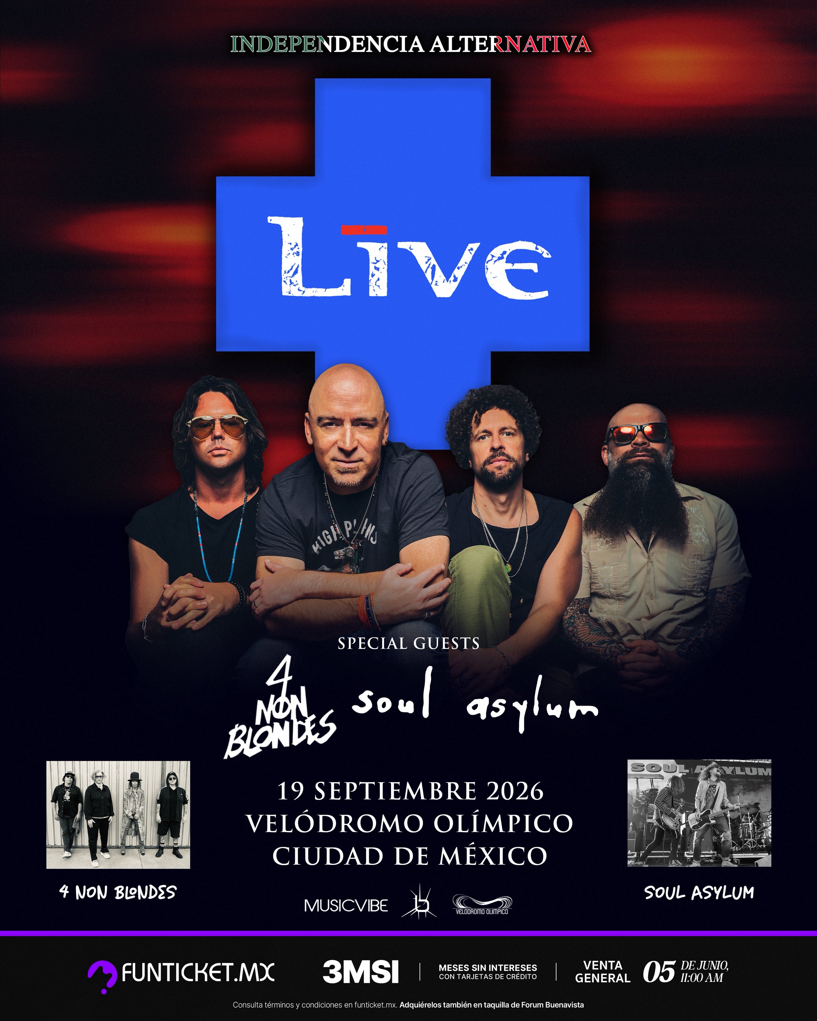Live, 4 Non Blondes y Soul Asylum llegan a México: fecha y boletos para el Velódromo Olímpico