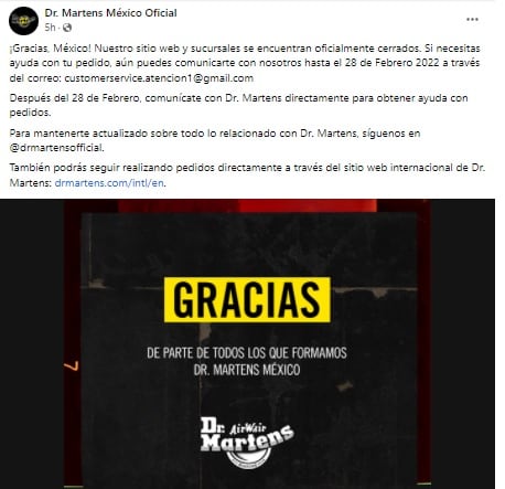 Comunicado Dr. Martens