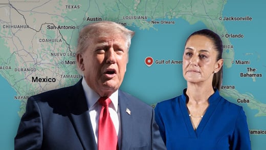 Donald Trump vuelve a imitar a Sheinbaum al hablar del Golfo de América