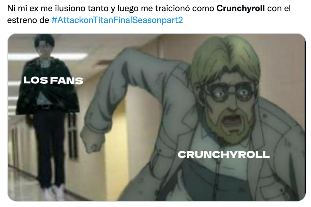Memes de la caída Crunchyroll por estreno de Attack on Titan