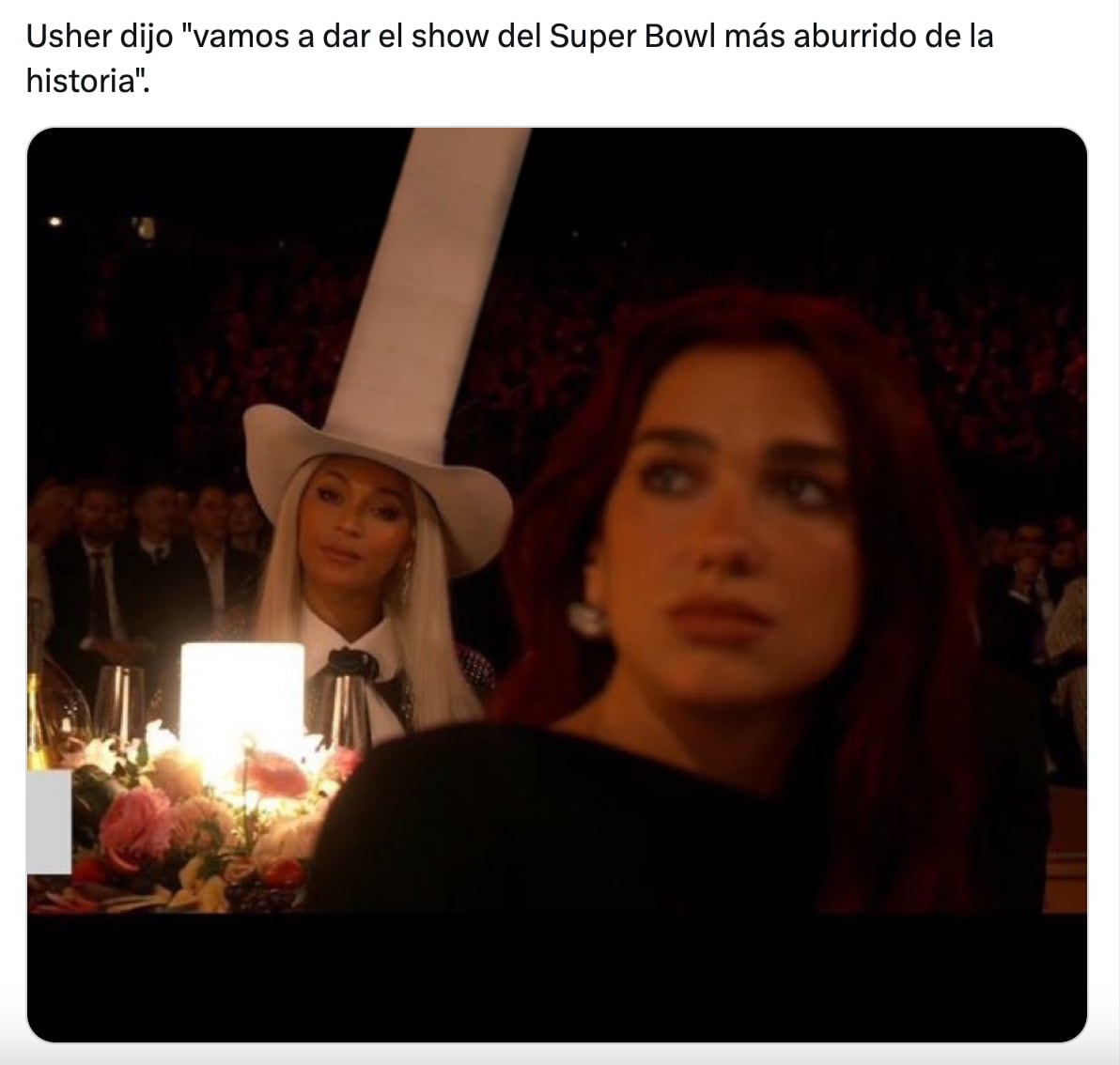 Meme de Usher en el show de medio tiempo del Super Bowl 2024