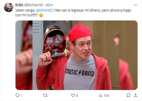 Meme por concierto cancelado de Blink-182