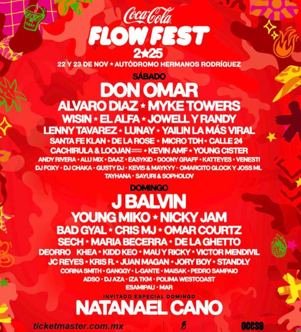 Lineup del Coca Cola Flow Fest 2025