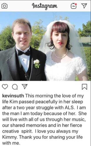 Su pareja despidió a Kim con un emotivo mensaje en Instagram.