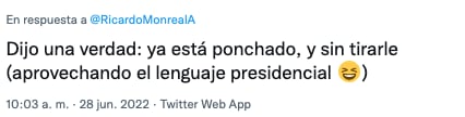 Tuit a Ricardo Monreal