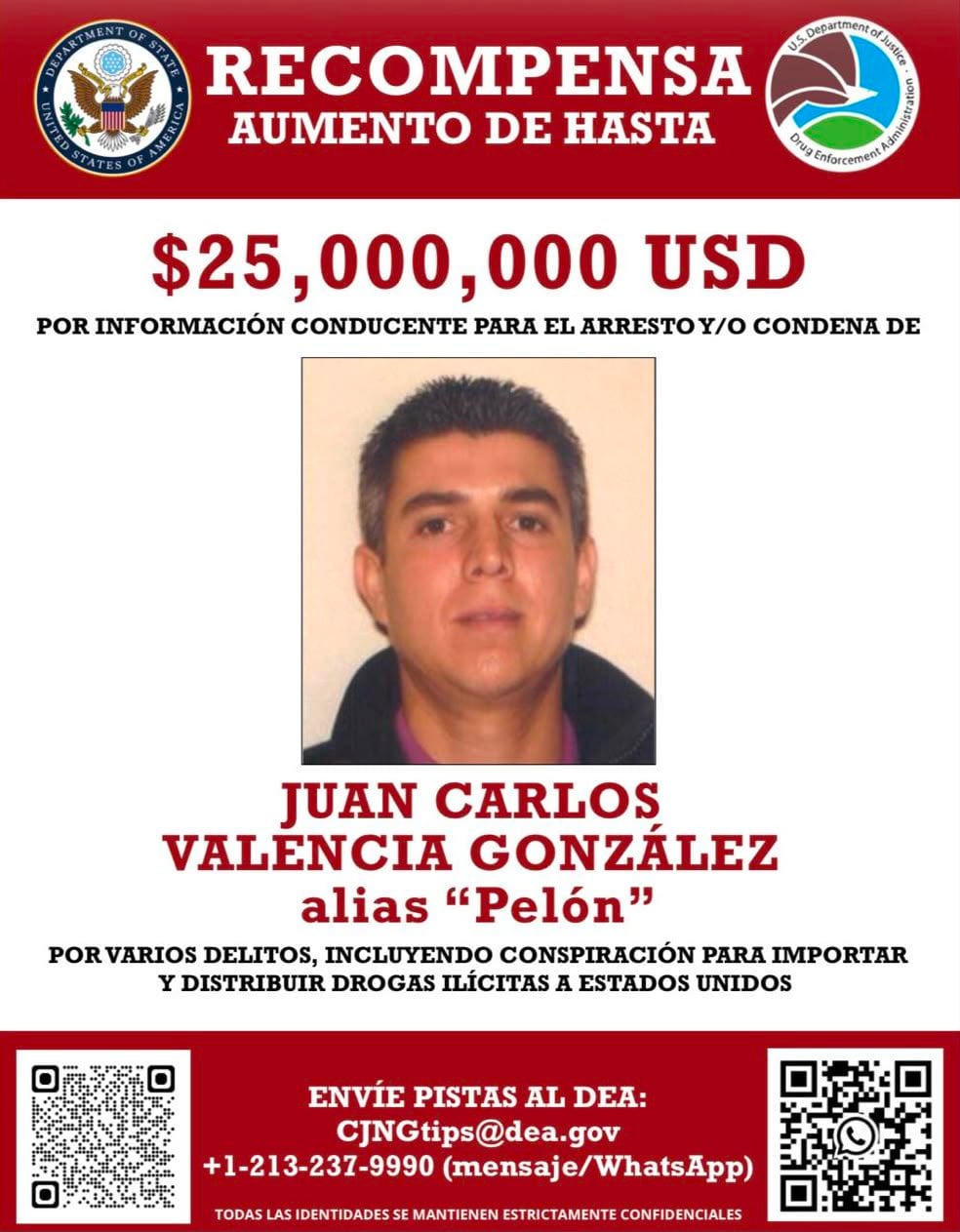 Ronald Johnson destaca recompensa por Juan Carlos Valencia