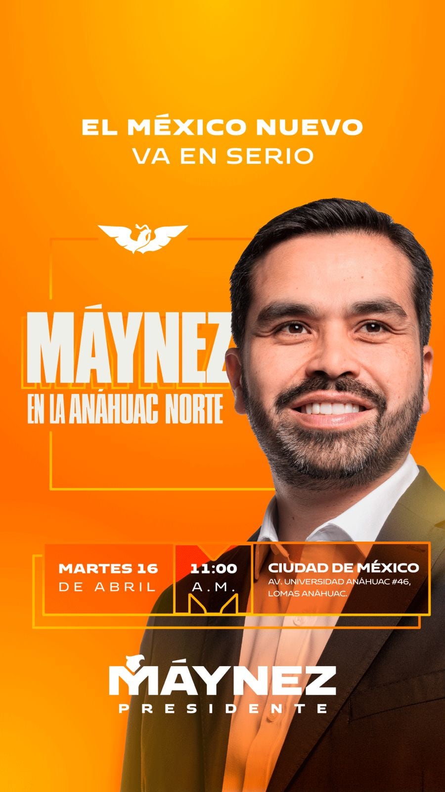 Jorge Álvarez Máynez y su agenda 16 de abril