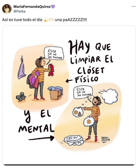 Ferka comparte mensaje sobre limpiar su mente.