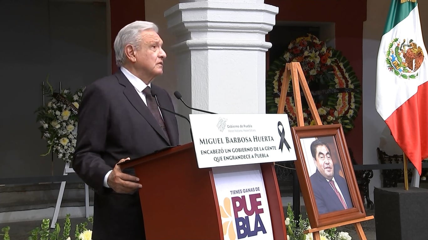 Mensaje de AMLO en homenaje a Miguel Barbosa