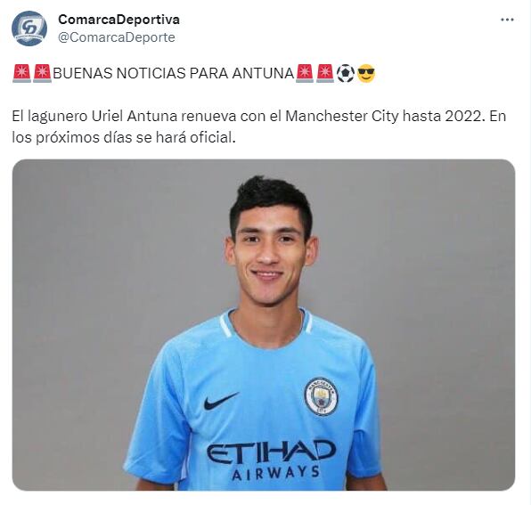 Uriel Antuna con el Manchester City
