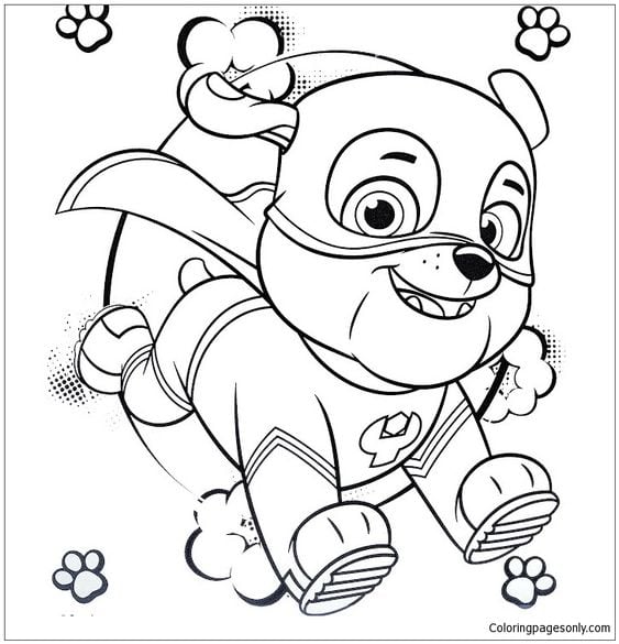 Dibujos de Rubble de Paw Patrol con temática del Día del Niño