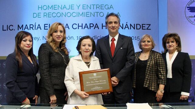 En diciembre pasado el Poder Judicial de NL homenajeó a María Elena Chapa.