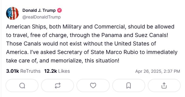 Donald Trump y el Canal de Panamá