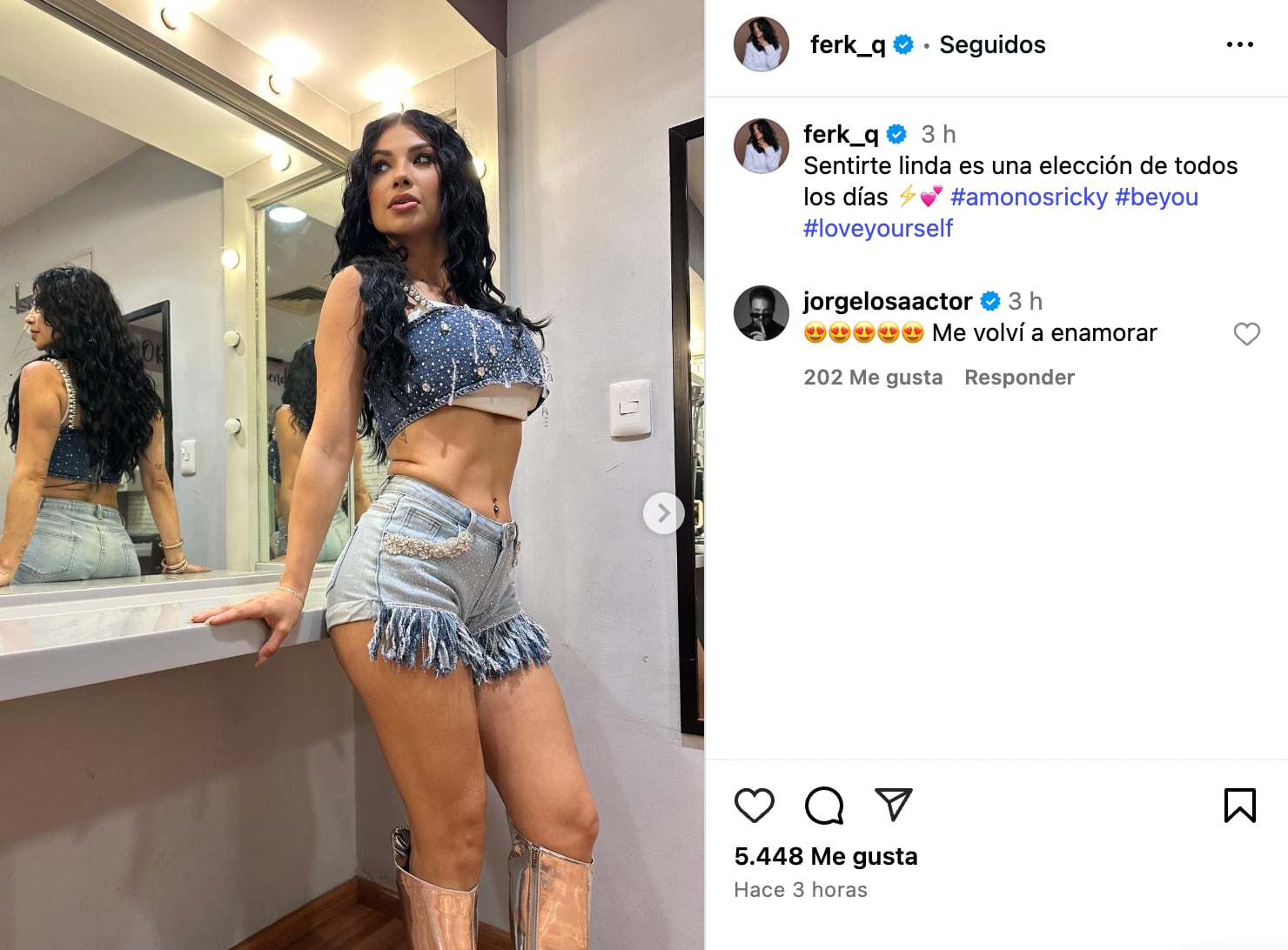 Jorge Losa le escribe mensaje a Ferka en Instagram
