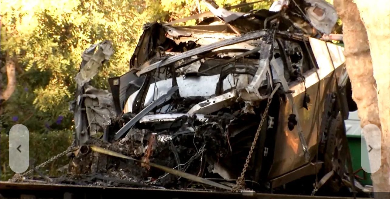 Cybetruck, de Tesla, choca en Estados Unidos y se incendia