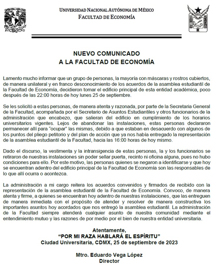 Toman Facultad de Economía de la UNAM