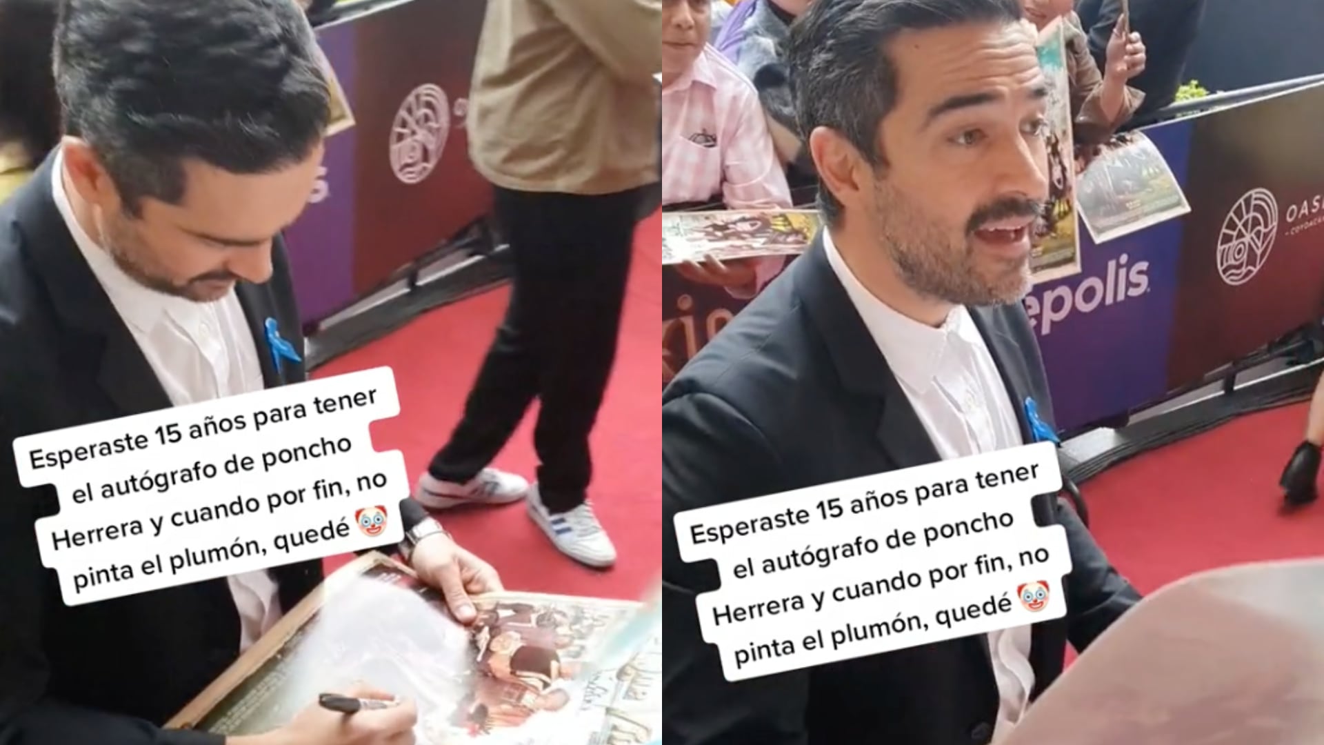 VIDEO: Autógrafo de Alfonso Herrera termina mal; el plumón no pintó y TikTok está llorando
