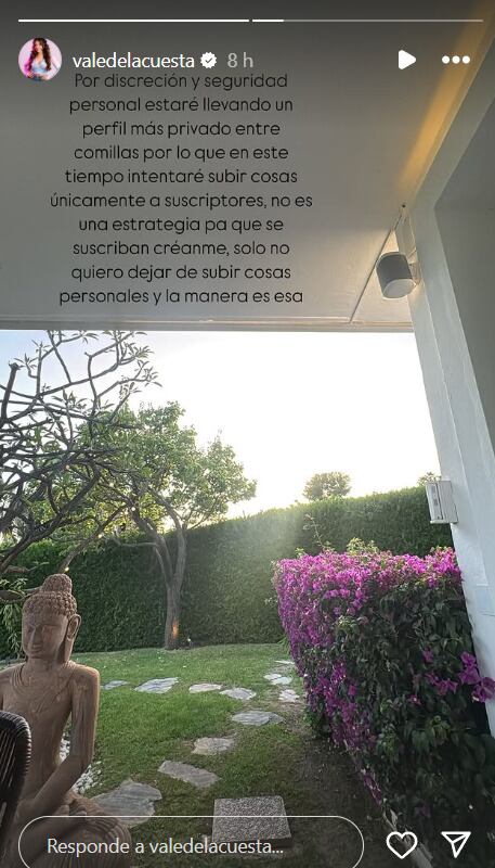 Valentina de la Cuesta revela que se mantendrá en bajo perfil tras salir de México