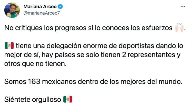 Mensaje de Mariana Arceo