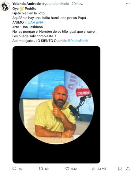 Yolanda Andrade insulta a Pedro Ferriz Hijar