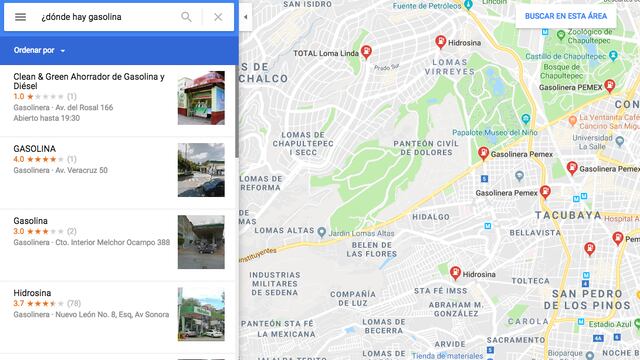 Google Maps te ayuda a encontrar dónde hay gasolina