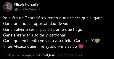 Nicola Porcella reacciona a Adrián Marcelo hablando de depresión en La Casa de los Famosos México 2024.